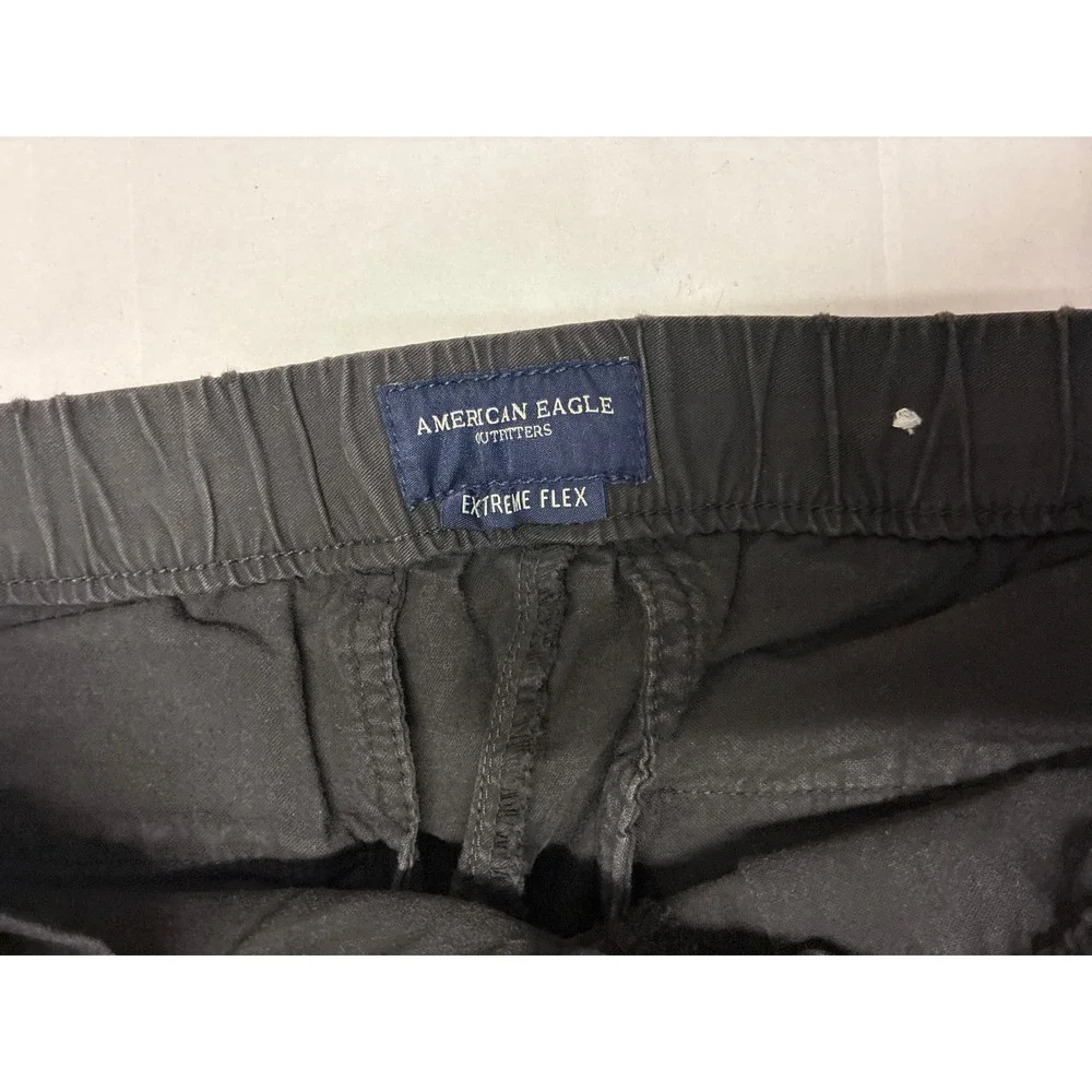 American Eagle Extreme Flex Joggers Mens Small Black Elastic Waist Tapered Pants